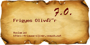 Frigyes Olivér névjegykártya